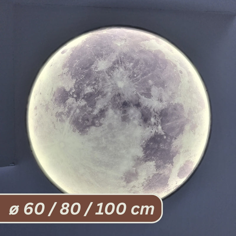 Mond Wandlampe 60/80/100 cm