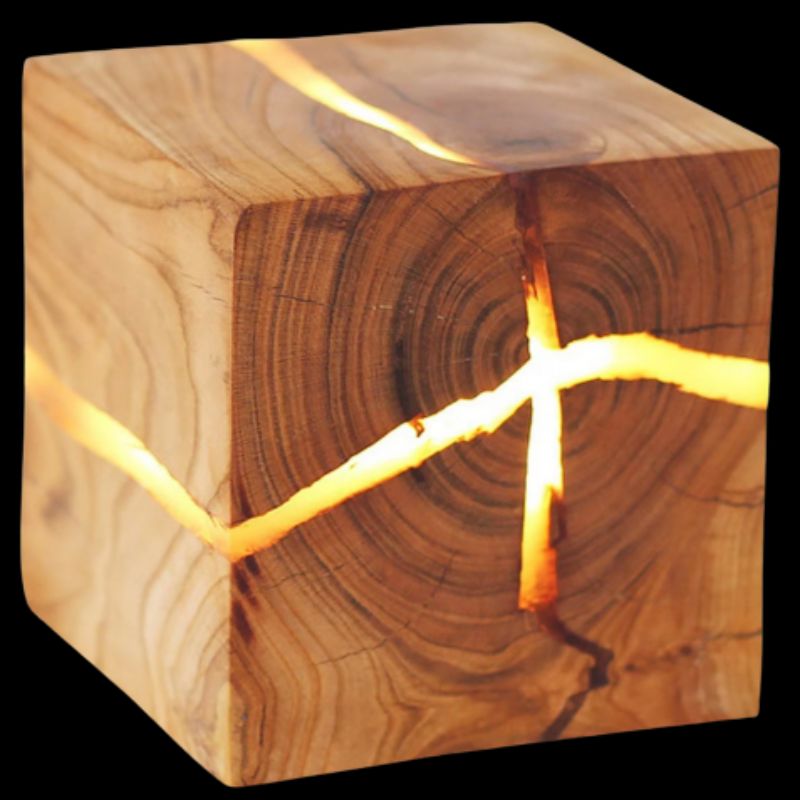 LED-Würfel Vollholz